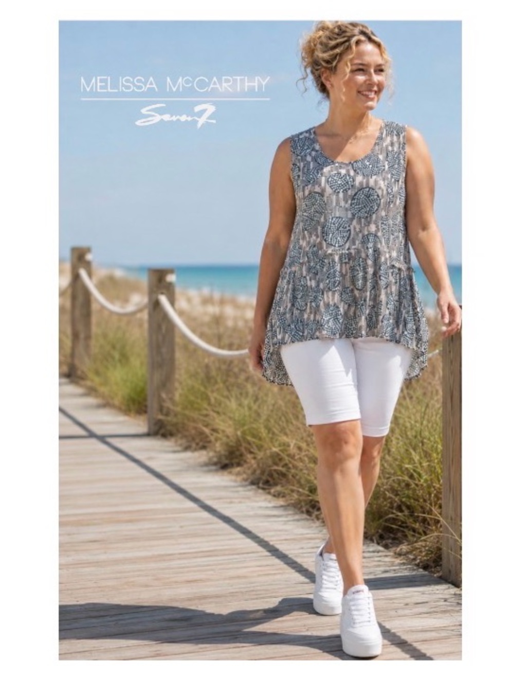 3X Melissa McCarthy Seven7 Sleeveless Hi-Lo Tunic Blouse